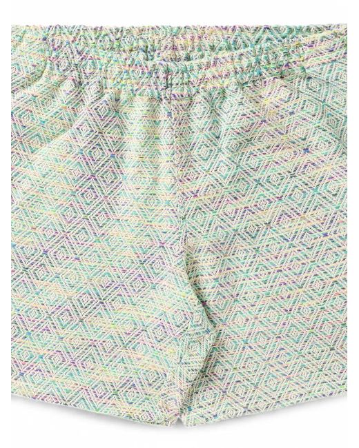 BBCICECREAM Green Rays Geometric-Pattern Shorts for men