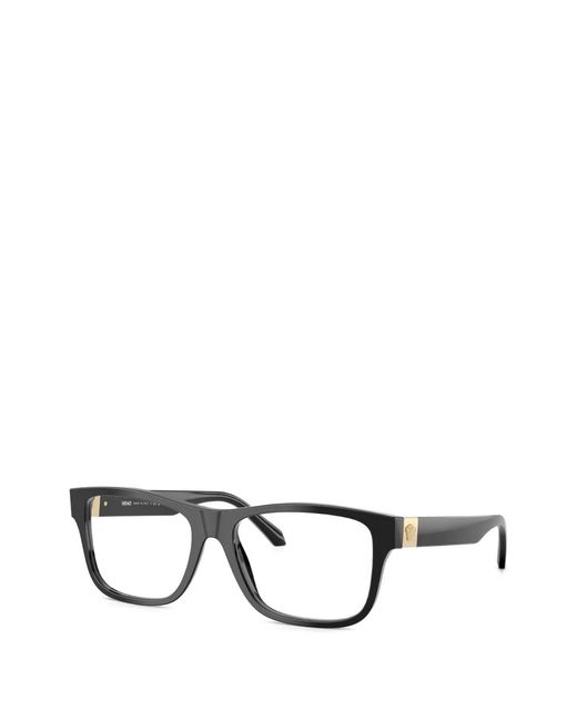 Versace Black Rectangle-Frame Glasses for men