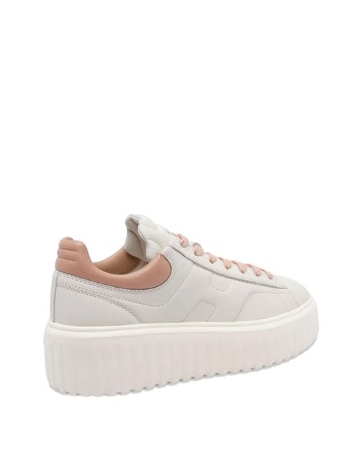 Hogan White Platform H-Stripe Sneakers