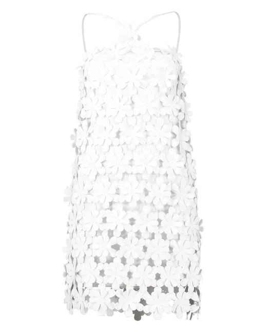 Alexis Lily フローラルアップリケ ミニドレス White