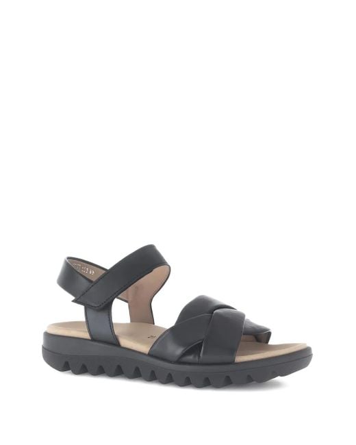 Gabor Black Cross-Strap Sandals