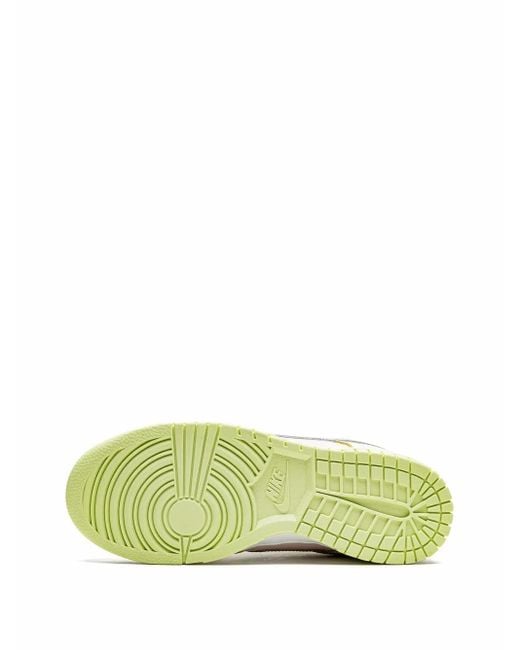 Nike White Dunk Low "Lime Ice" Sneakers