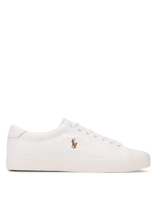 Polo Ralph Lauren White Low Top Contrast Logo Sneakers for men