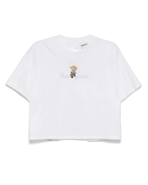 Musium Div. White Logo-Embroidered T-Shirt