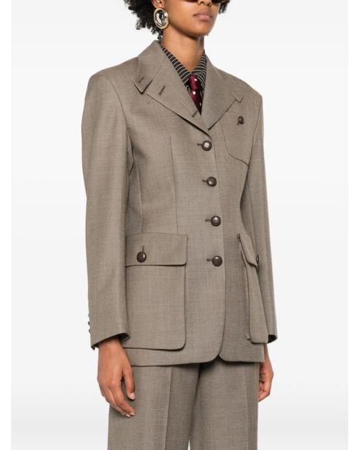 Seafarer Gray Flap-Pocket Button Jacket