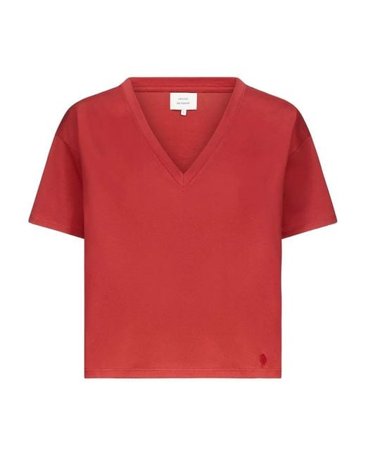 Loulou de Saison Red Faaa Lds V-Neck T-Shirt