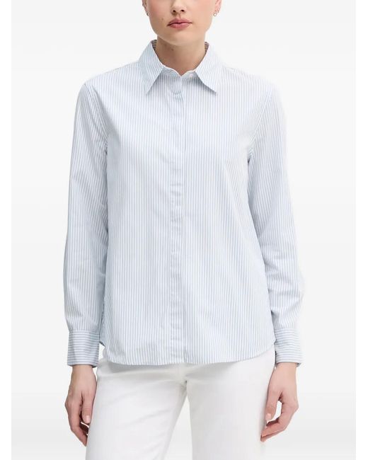 Benetton White Vertical-Stripe Shirt