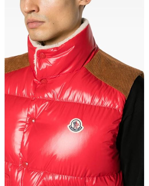Moncler Red Ardeche Down Vest for men