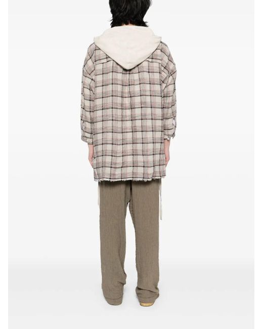 Undercover White Checked Hoodie for men