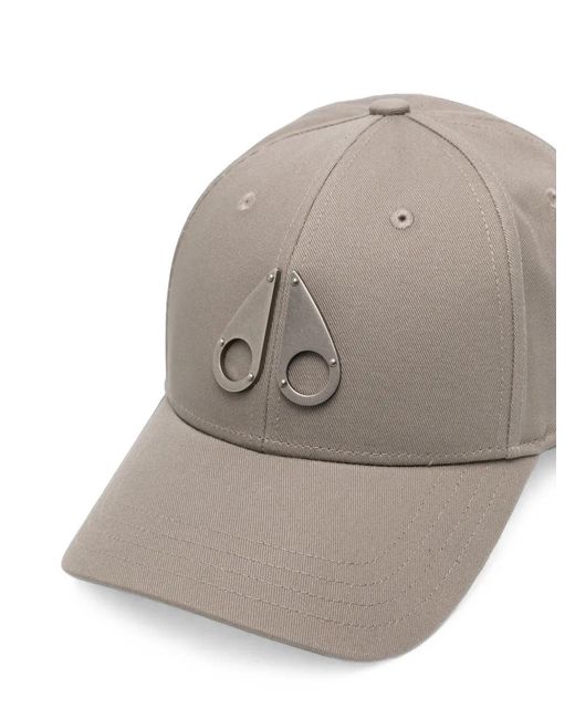Moose Knuckles Gray Logo-Plaque Baseball Cap for men
