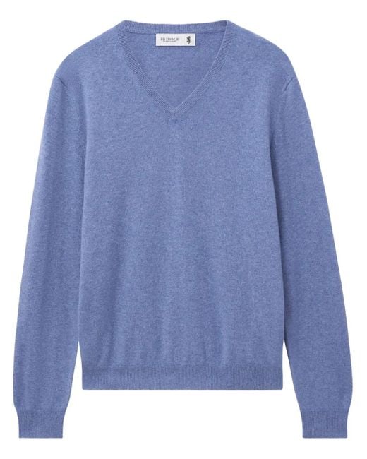 Pringle of Scotland Blue Cerulean Cashmere V-Neck Sweater for men
