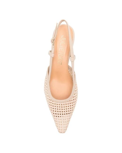 Julie Dee Pink Woven Slingback Pumps