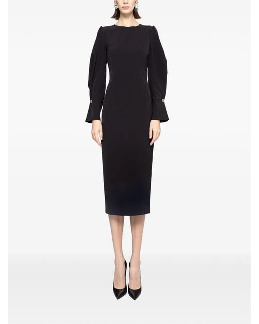 Nissa Black Cady Midi Dress