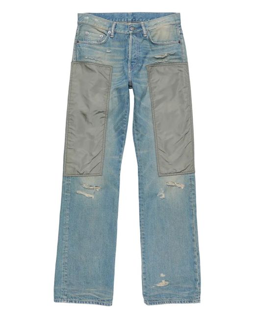 Acne Blue Panelled Distressed Jeans for men