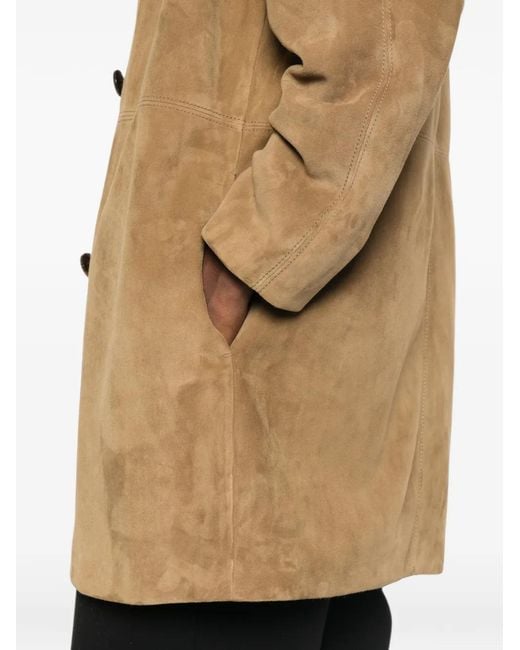 The Row Natural Damir Suede Button-Up Coat