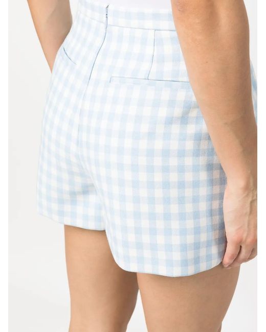 RED Valentino Blue Gingham-Check Mini Skort