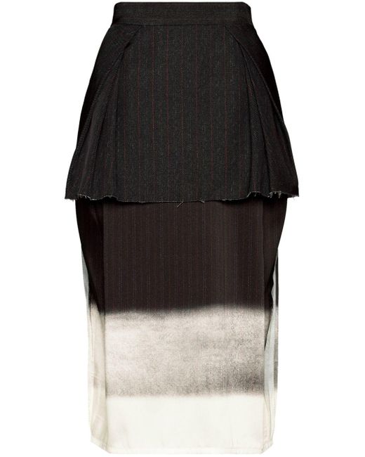 Falda plisada en trompe l'oeil Maison Margiela de color Black
