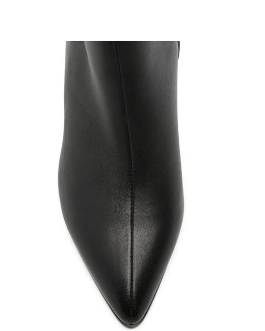 ADRIANNA FERETTI Black Buckle-Detail Pointed-Toe Ankle Boots