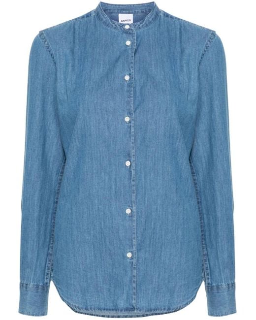 Aspesi Blue Denim Cotton Shirt