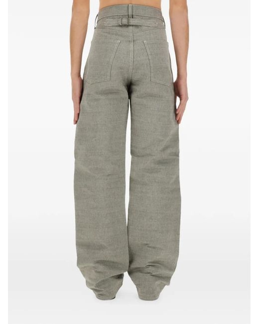 Maison Margiela Gray Straight Jeans With A High Waist for men
