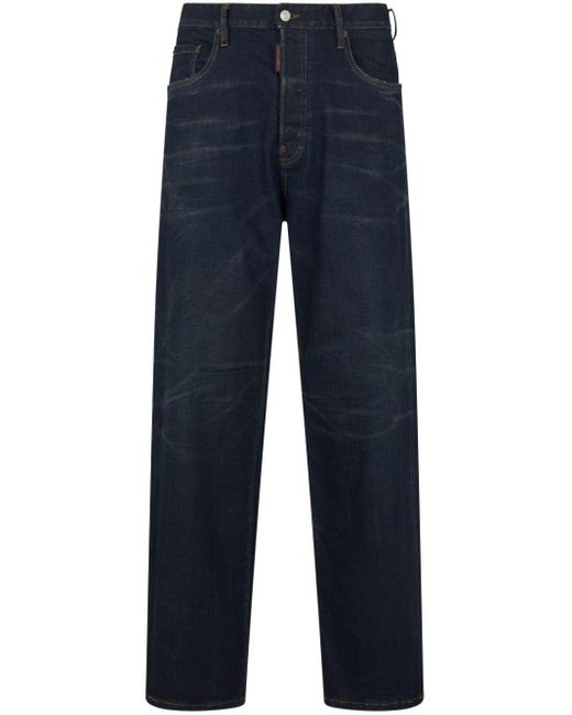 DSquared² Halbhohe Straight-Leg-Jeans in Blue für Herren
