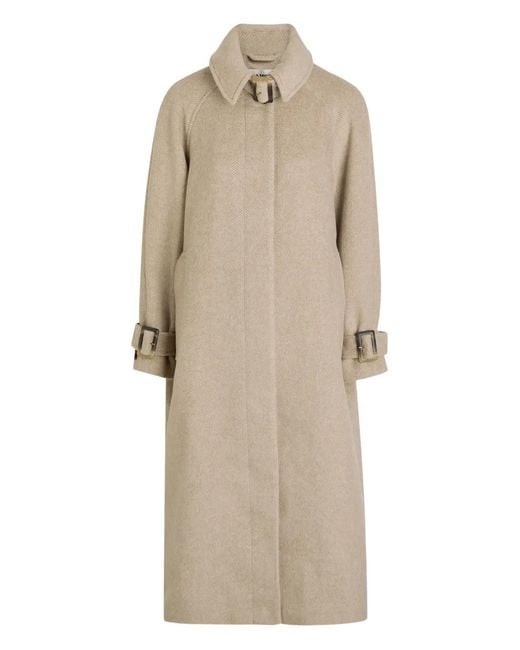 Damson Madder Natural Jude Herringbone Wool-Blend Coat