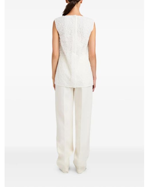 Proenza Schouler White Virginie Embroidery-Detail Top