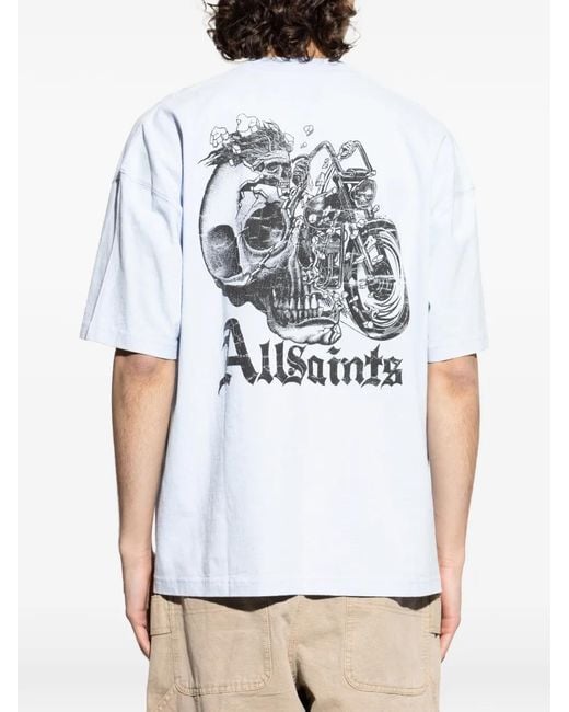 AllSaints White Graphic T-Shirt for men