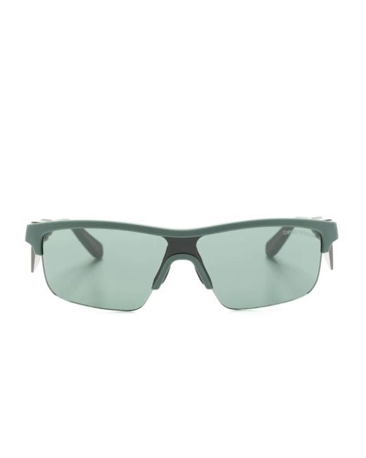 Emporio Armani Green Shield-Frame Sunglasses for men