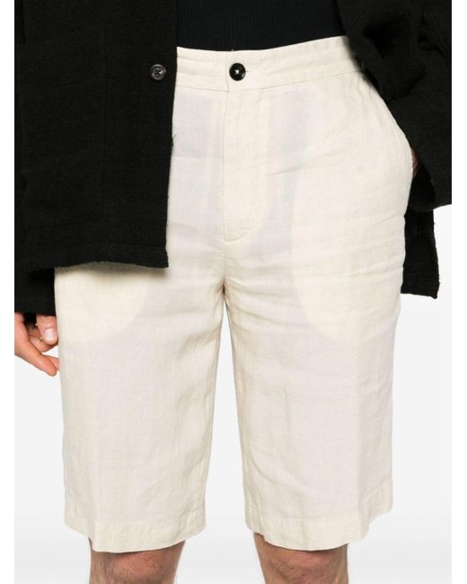 Zegna Natural Drawstring-waist Linen Shorts for men