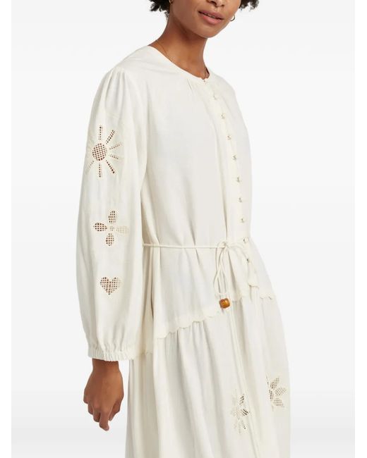 Chinti & Parker White Broderie Midi Dress