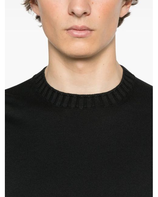 Fileria Black Fine-Knit T-Shirt for men