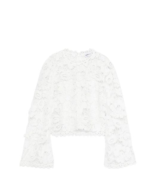 Self-Portrait White Lace Top