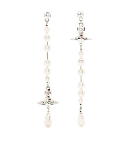 Vivienne Westwood White Broken Pearl Earrings