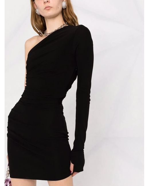 DSquared² Black One-shoulder Fitted Minidress