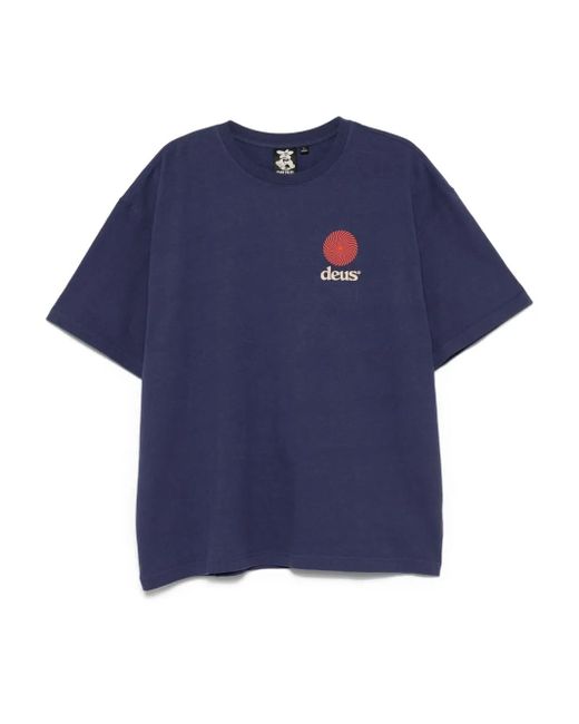 メンズ Deus Ex Machina Strata Tシャツ Blue