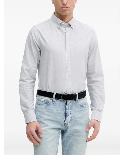 Barbour White Stripe-Pattern Shirt for men