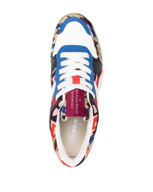 Pierre Louis Mascia Blue Panelled Sneakers