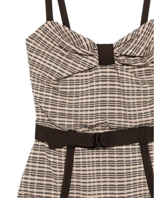 Antonio Marras Brown Belted Patterned Top