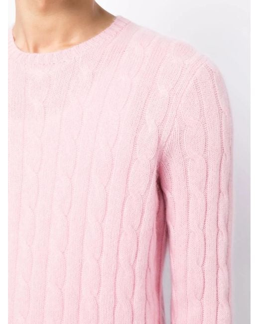Polo Ralph Lauren Pink Long-Sleeved Cable-Knit Jumper for men