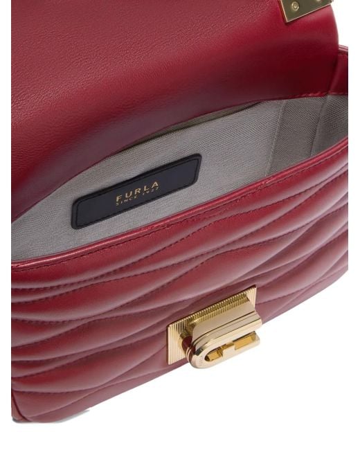 Furla Red Small Mala Quilted Chain-Strap Cross Body Bag