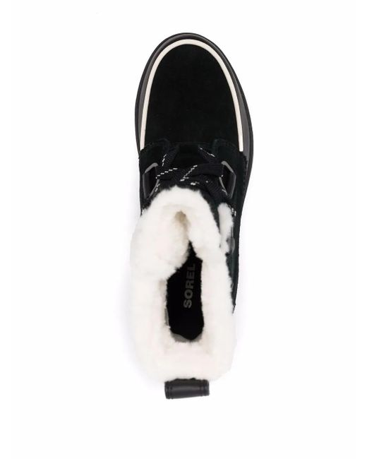 Sorel Black Faux-Fur Trim Suede Boots