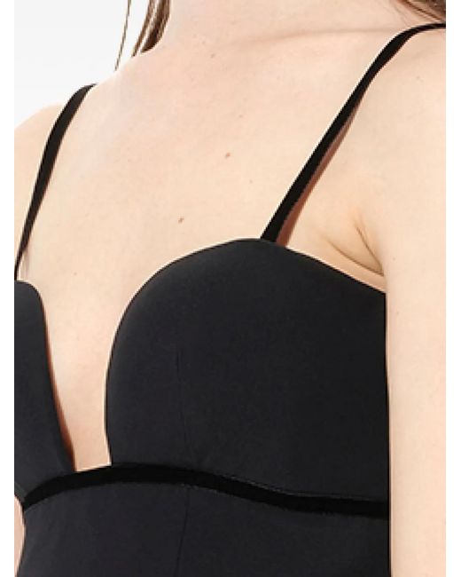McQueen Black Leaf Crepe Top