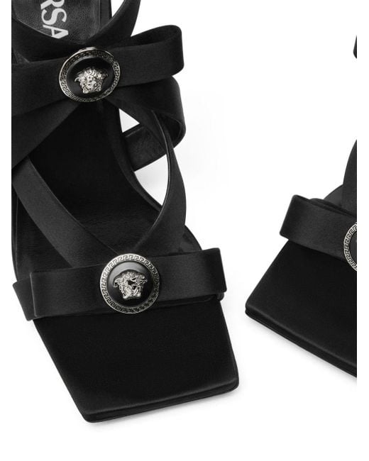 Versace Black Medusa Sandalen mit Schleife
