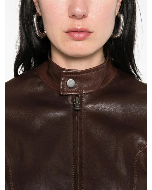 Nour Hammour Black Sigrid Leather Jacket