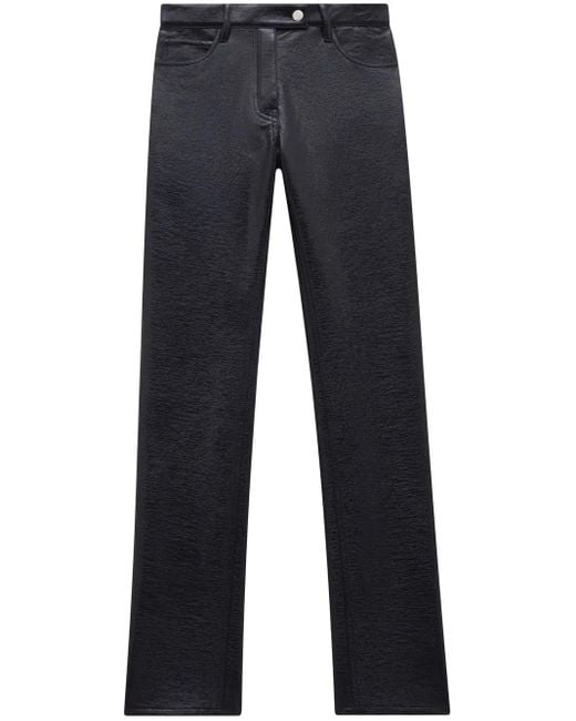 Courreges Blue Reedition Vinyl Straight-Leg Trousers