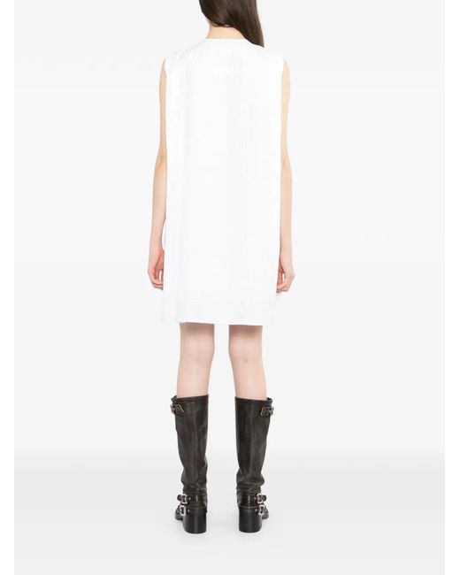 JNBY White Floral-Embroidered Sleeveless Dress