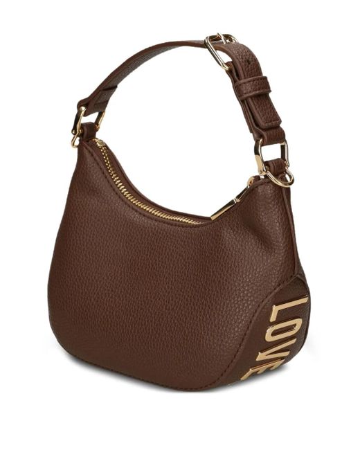 Love Moschino Brown Logo-Detail Shoulder Bag