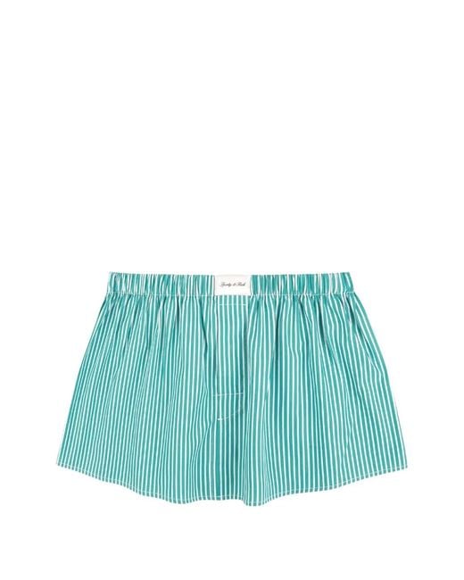 Sporty & Rich Blue Signature Logo Poplin Mini Skirt
