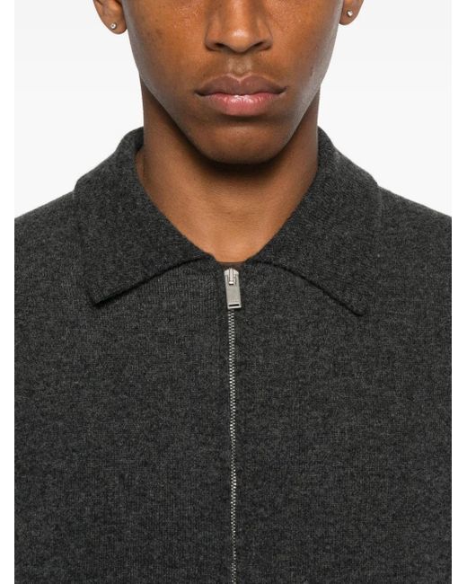 Lardini Black Zip-Fastening Cardigan for men
